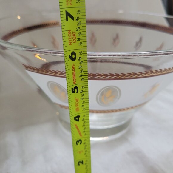 Vintage Anchor Hocking Golden Wheat Clear Glass Salad Serving Bowl - Picture 4 of 6